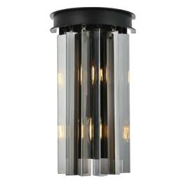 Urban Classic - Sydney 2 light Wall Sconce Silver Shade (Grey) Royal Cut Crystal - Matte Black