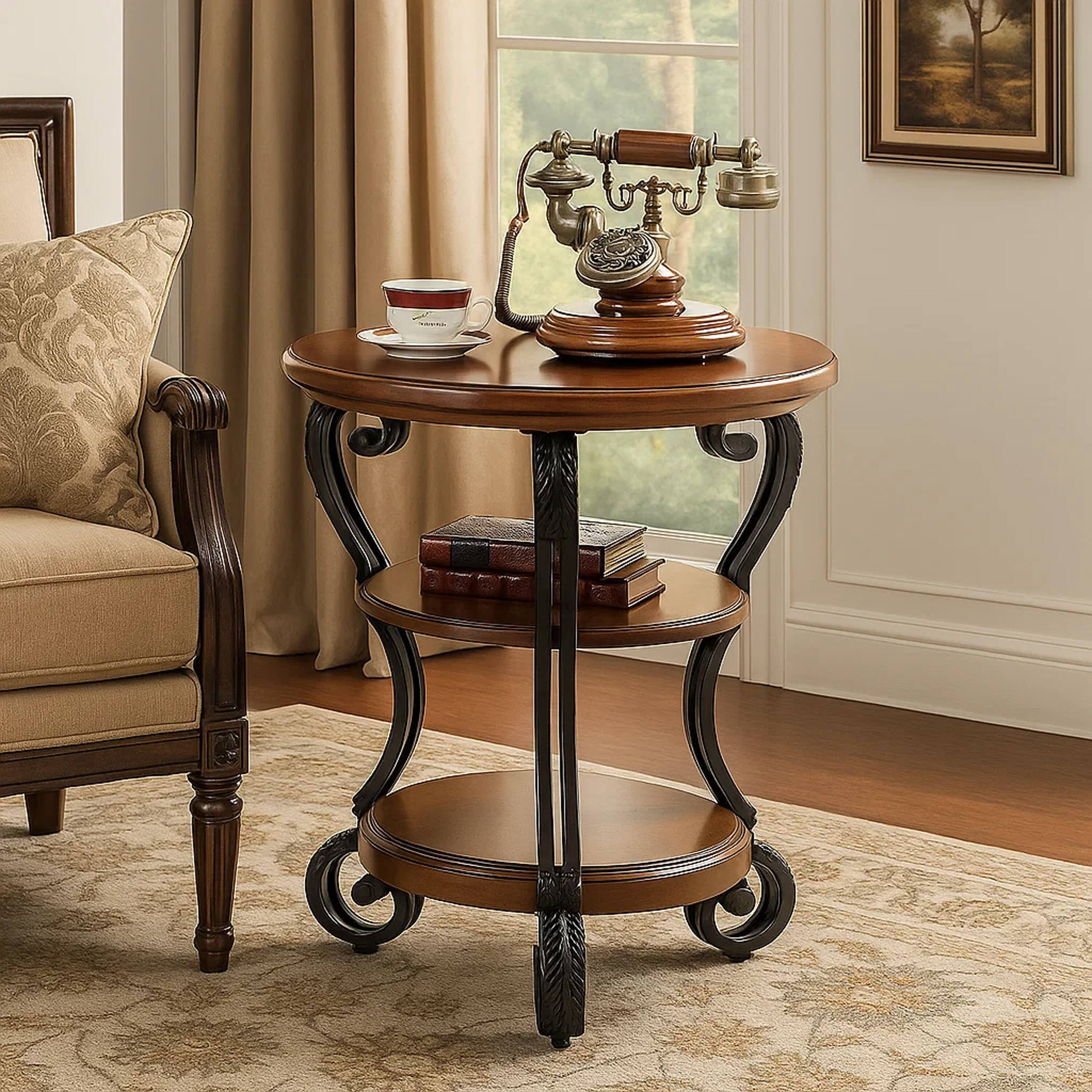 Alt View 8. Manhattan Lane - May Transitional Style Side Table - Brown Cherry.