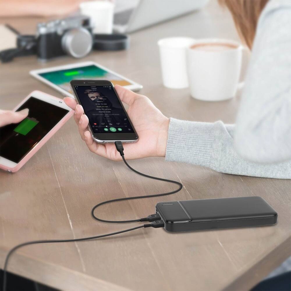 Alt View 3. Loheer - Loheer 20000mAh portable phone charger, PD22.5W fast charging power bank with 3 outputs for travel and home office..