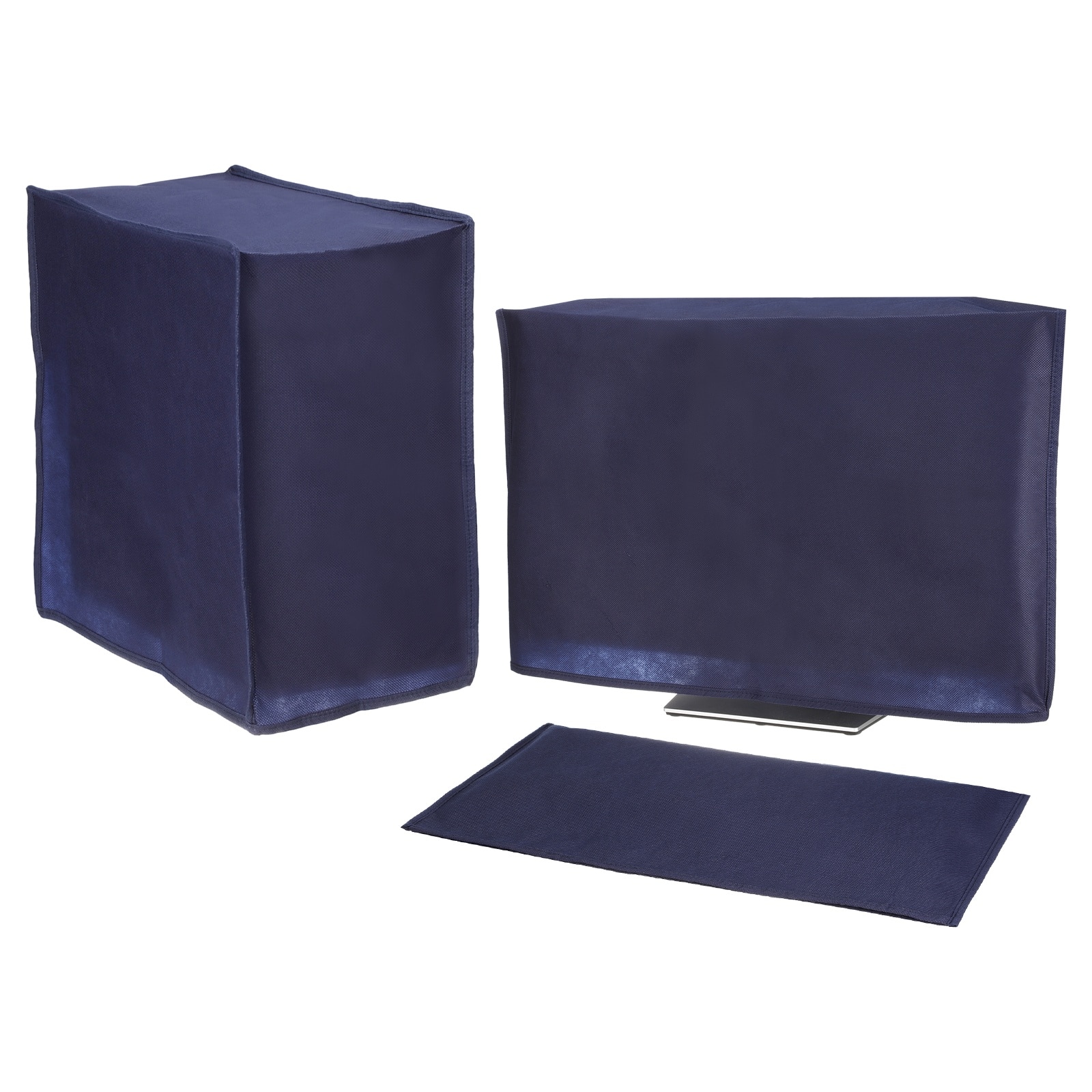 Unique Bargains - 3pcs Computer Dust Cover Set for 17" Monitor, Keyboard and Host PC, Non-Woven Dust Proof Protection Case - Blue