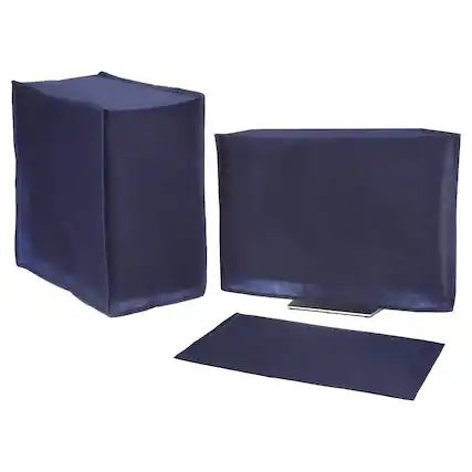 Front. Unique Bargains - 3pcs Computer Dust Cover Set for 17" Monitor, Keyboard and Host PC, Non-Woven Dust Proof Protection Case - Blue.