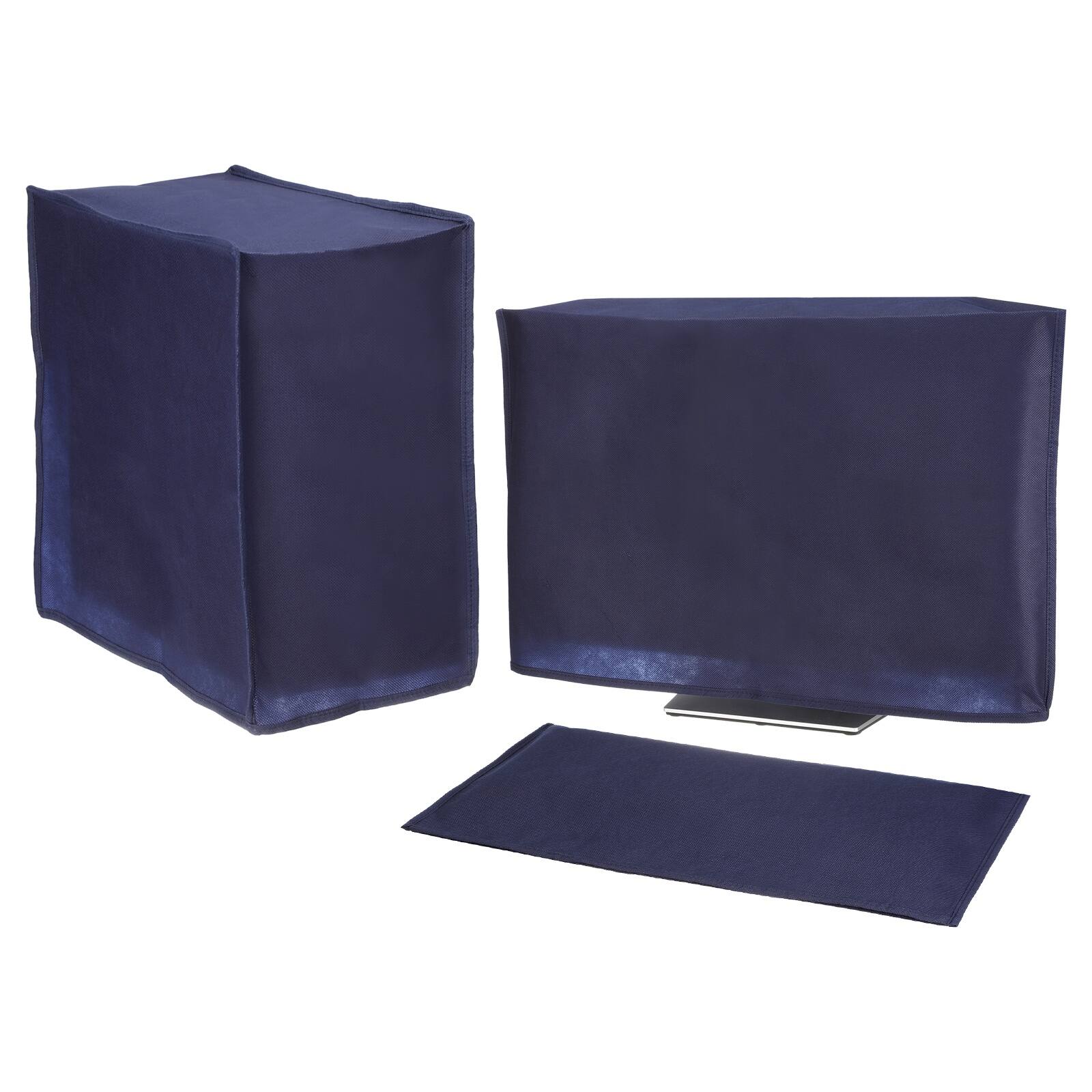 Front. Unique Bargains - 3pcs Computer Dust Cover Set for 17" Monitor, Keyboard and Host PC, Non-Woven Dust Proof Protection Case - Blue.