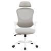 Front. Spaco - Spaco Executive Office Chair with Headrest and Lumbar Support,Ergonomic Mesh Computer Desk Chair,Adjustable Flip-up Arms - White.