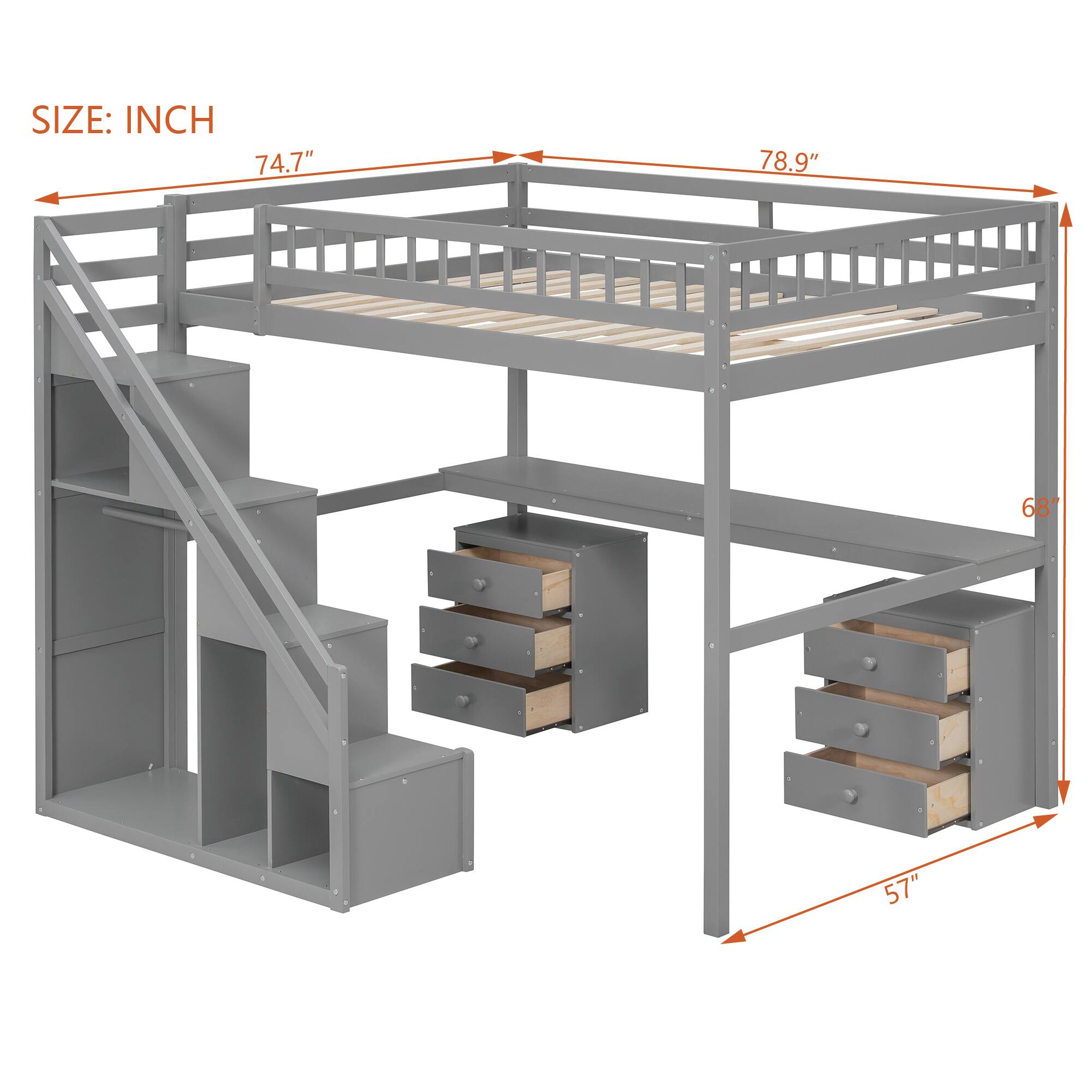 SIZE: INCH  
74.7" 78.9" 68" 57"