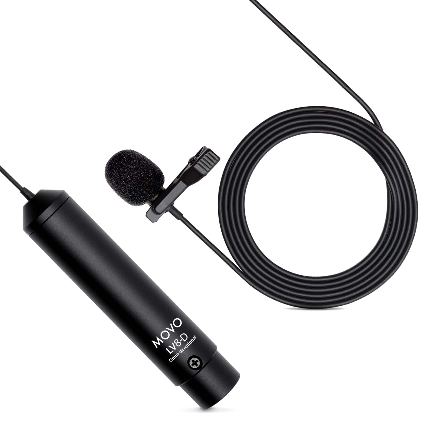 MOVO - LV8-D Broadcast-Quality XLR Lavalier Omni-Directional Wired Microphone