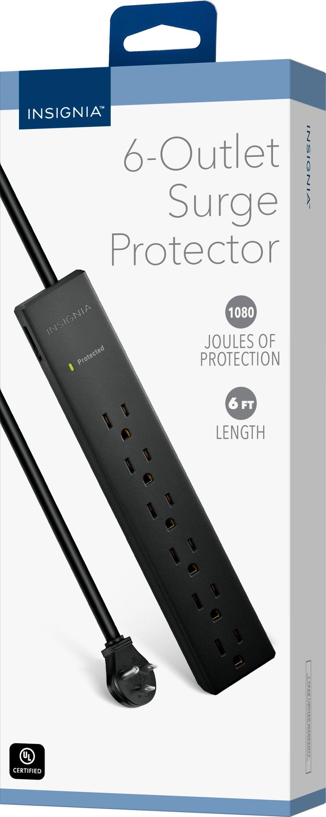 INSIGNIA 6-Outlet Surge Protector  
INSIGNIA Protected  
1080 JOULES OF PROTECTION  
6 FT LENGTH  
UL CERTIFIED