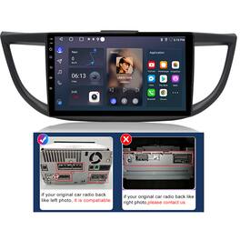 Junsun - 10" 2+64GB Android 14 carplay Car Stereo Radio GPS Navi WIFI RDS SWC For Honda CRV-2 2012-2016 High-end Configuration - Black