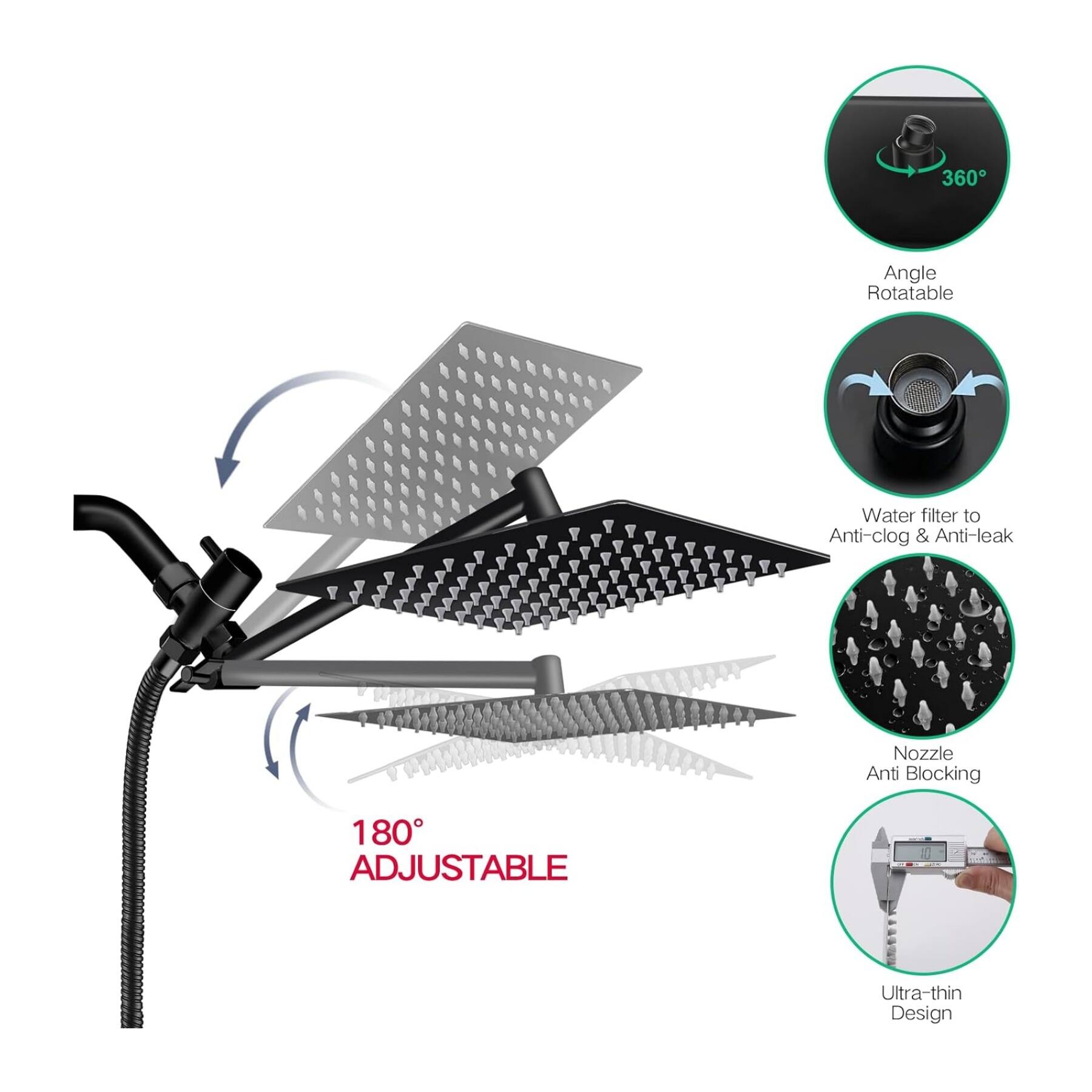 360° Angle Rotatable Water Filter to Anti-clog & Anti-leak Nozzle Anti Blocking 180° Adjustable Ultra-thin Design