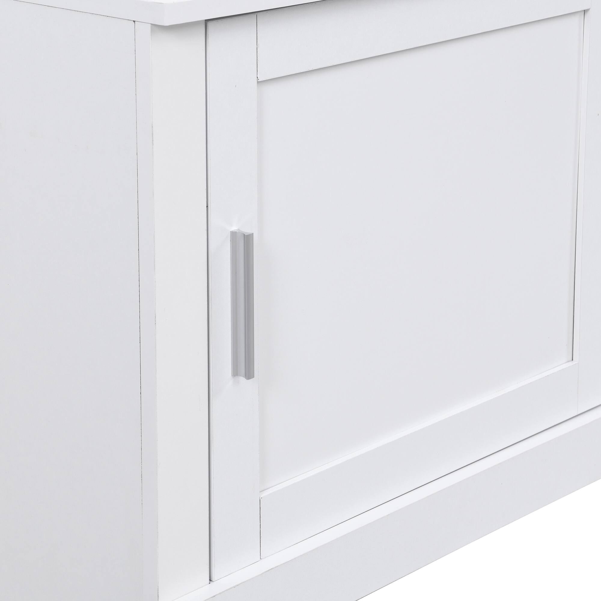 Alt View 9. GOODSILO - Slim Hall Tree with Cabinet and Hooks, Multi-functional Storage Bench for Hallway and Living Room - White.