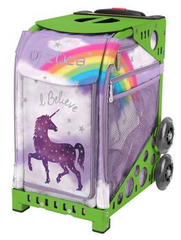 Zuca - Unicorn Sport Insert Bag and Green Frame with Flashing Wheels - Purple