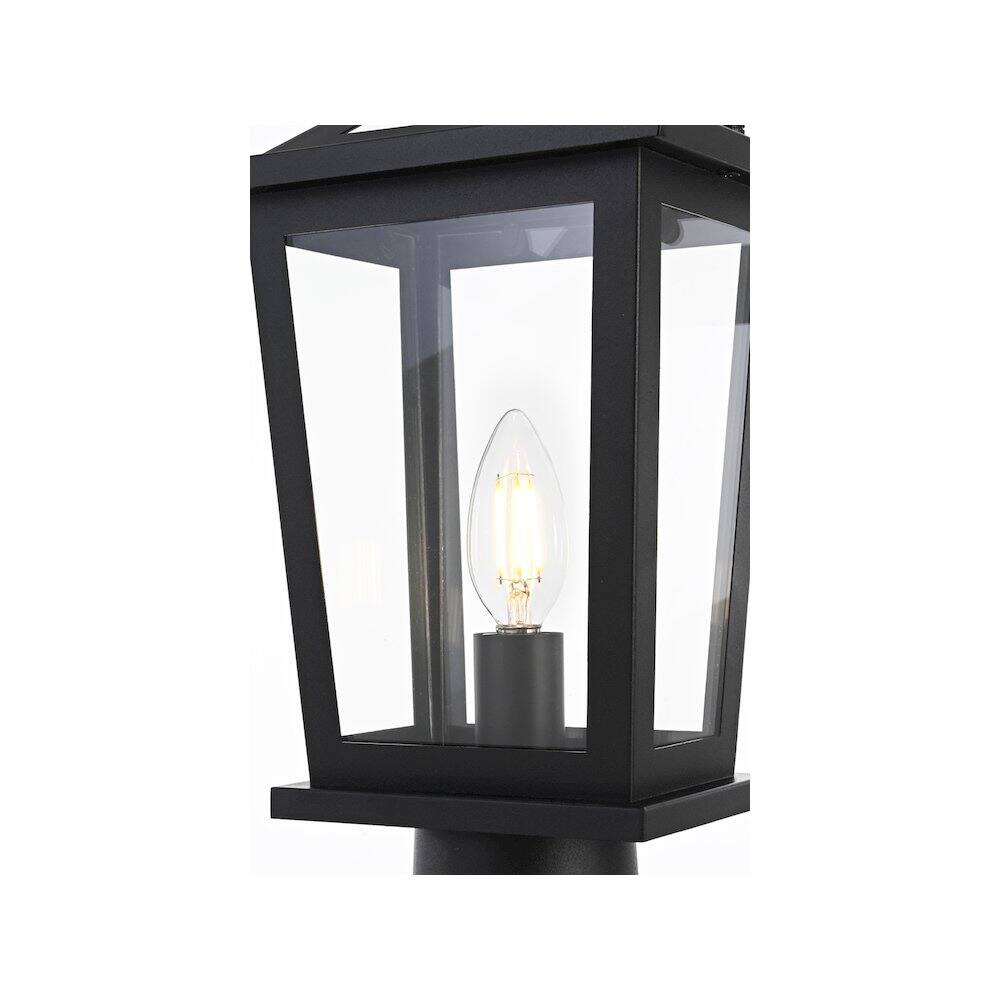 Alt View 3. Elegant Lighting - Berks 7 inch Outdoor Pendant in Black - Black.