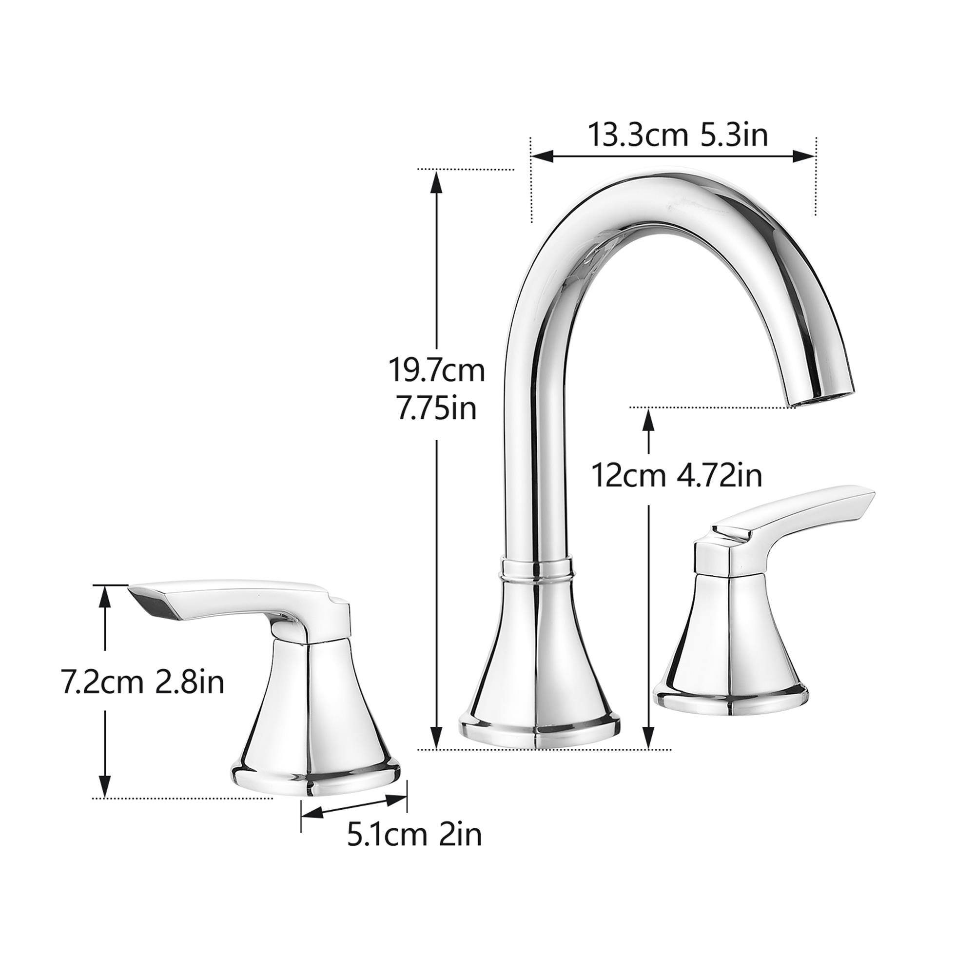 13.3cm 5.3in  
19.7cm 7.75in  
12cm 4.72in  
7.2cm 2.8in  
5.1cm 2in