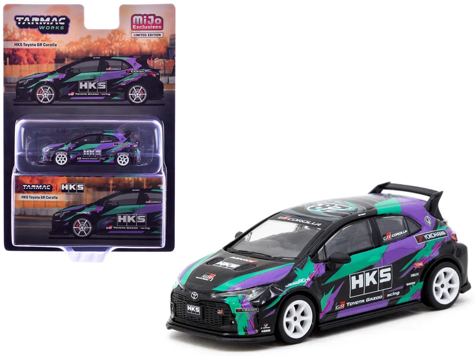 "Toyota GR Corolla RHD (Right Hand Drive) ""HKS"" Black with Graphics ""Global64"" Series 1/64 Diecast Model by Tarmac Works" price history on PriceWatchPro