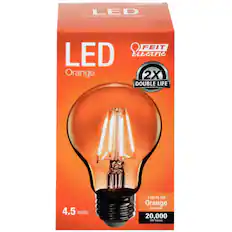 LED Orange
FEIT Electric
2X DOUBLE LIFE
4.5 watts
Lights Up Orange Dimmable
20,000 life hours