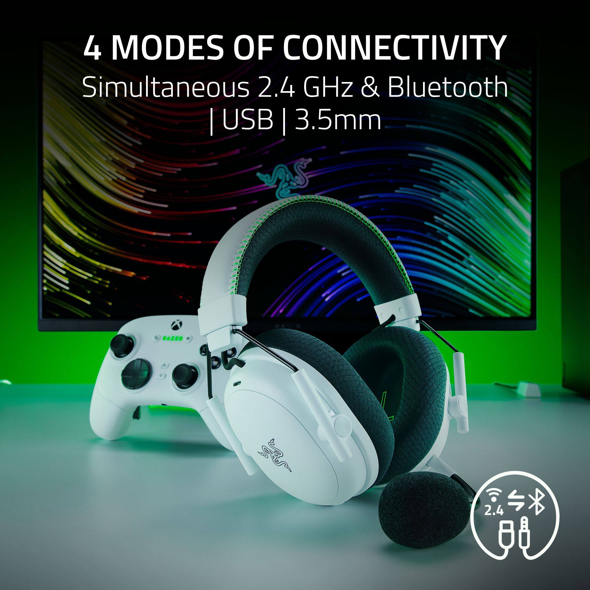 4 MODES OF CONNECTIVITY  
Simultaneous 2.4 GHz & Bluetooth  
| USB | 3.5mm