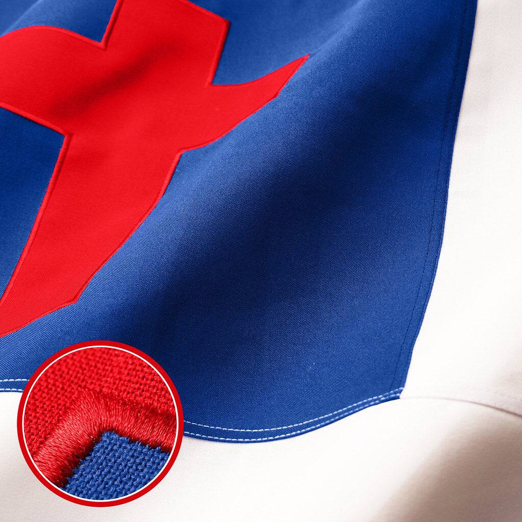 Angle. G128 - Christian Flag - 3 x 5 ft Embroidered 220GSM Heavyweight Spun Polyester. - Assorted Colors.