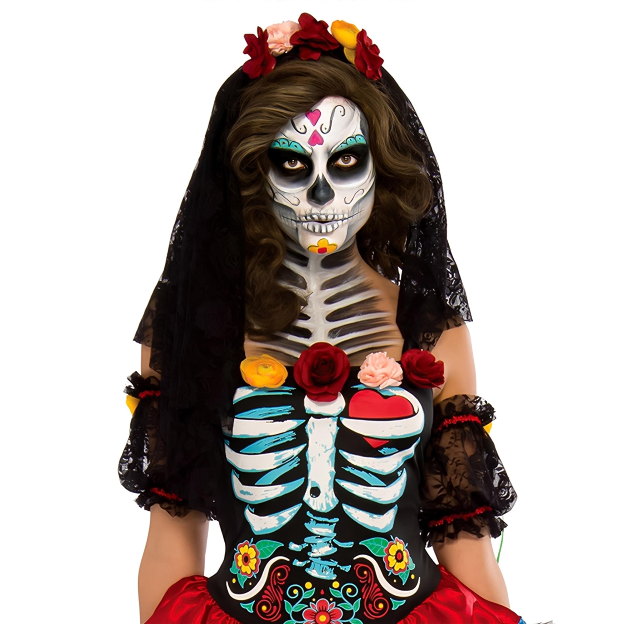 Alt View 10. Rubies - Day Of The Dead Senorita Adult Costume | Small (8-10) - Multi-Colored.