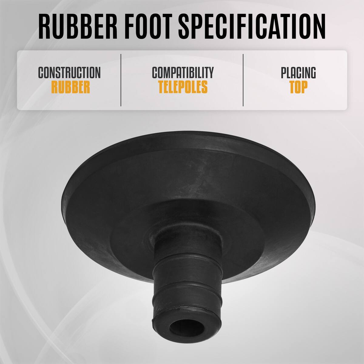 RUBBER FOOT SPECIFICATION

CONSTRUCTION RUBBER  
COMPATIBILITY TELEPOLES  
PLACING TOP