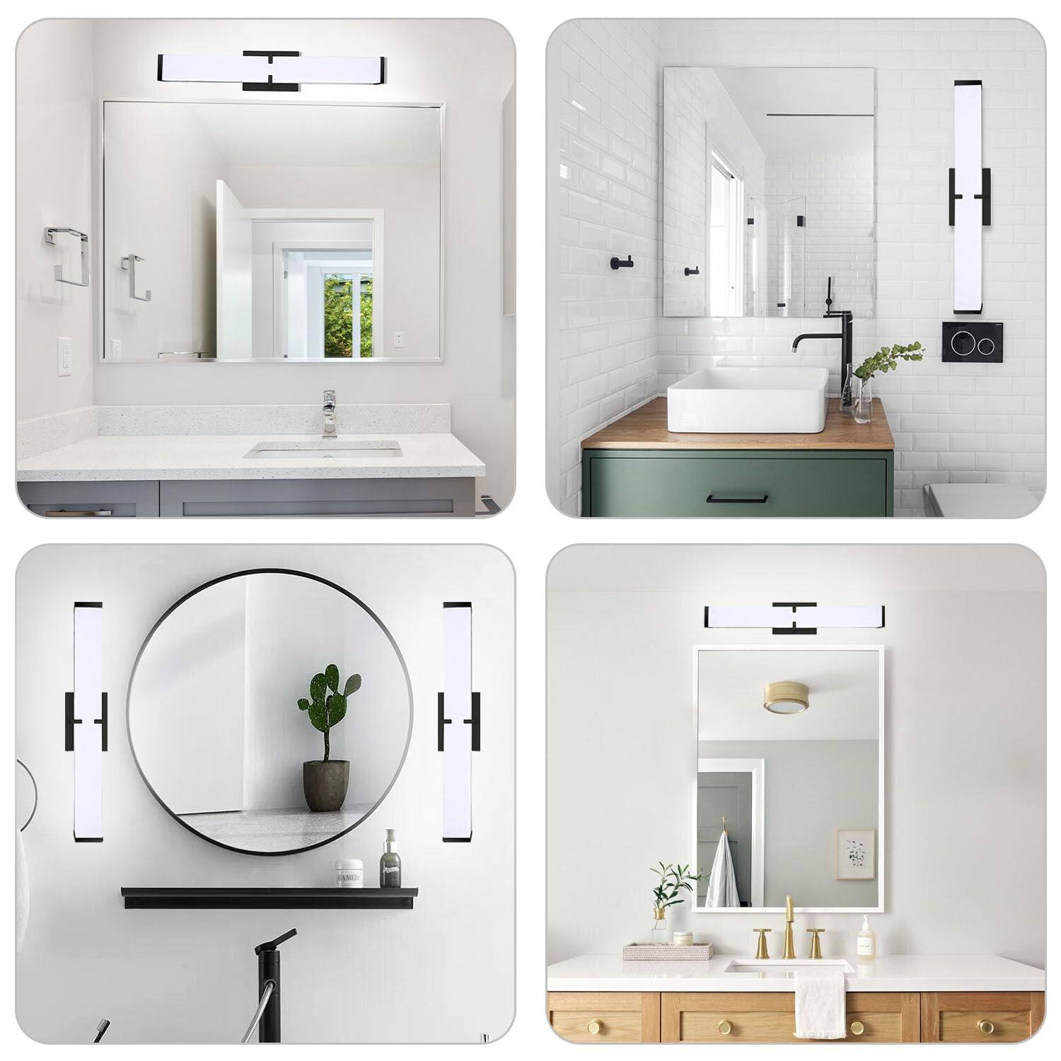 Alt View 3. Comfort Essence - Led Bathroom Vanity Light Cool k Modern Matte Lighting Fixtures Inch Ip w Equivalent To Incandescent w For - 5CCT 24 INCH.