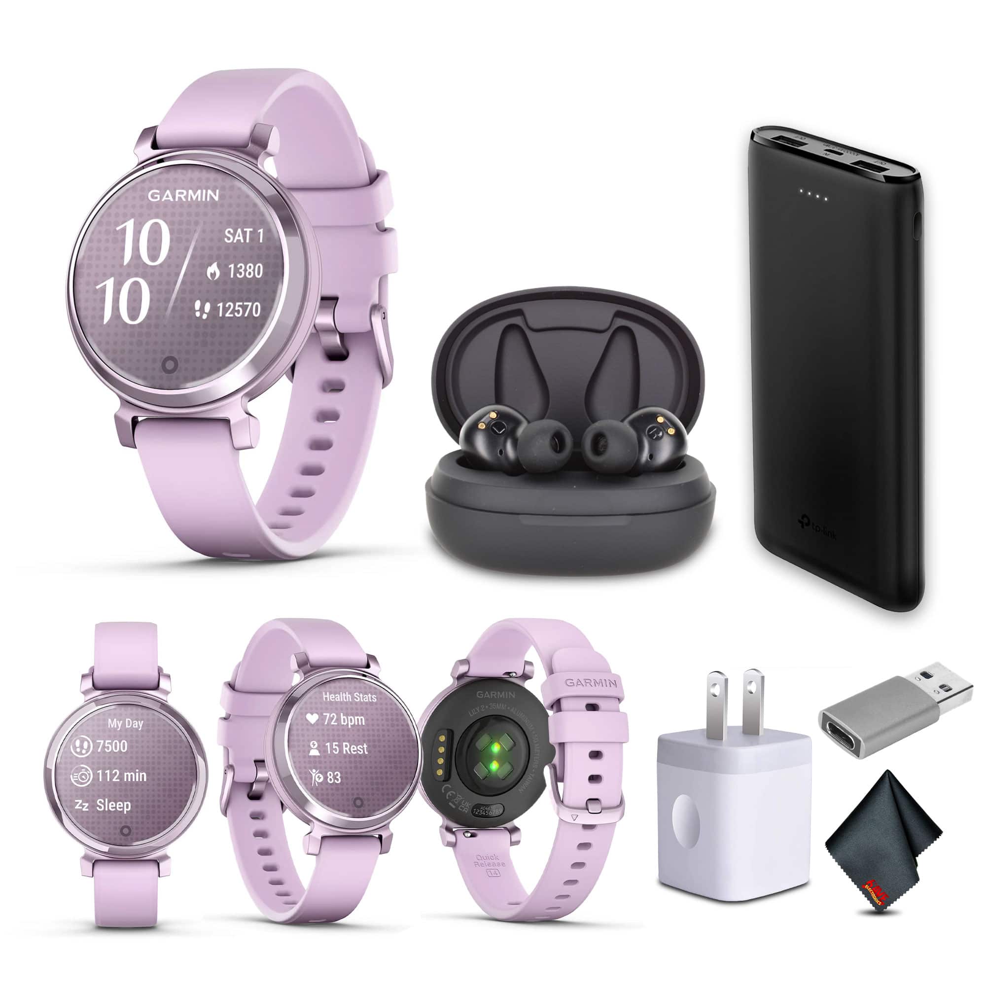 Bundle - Garmin - Lily 2, Small and Stylish Smartwatch Metallic Lilac for Women - options to complement your per - (2024)