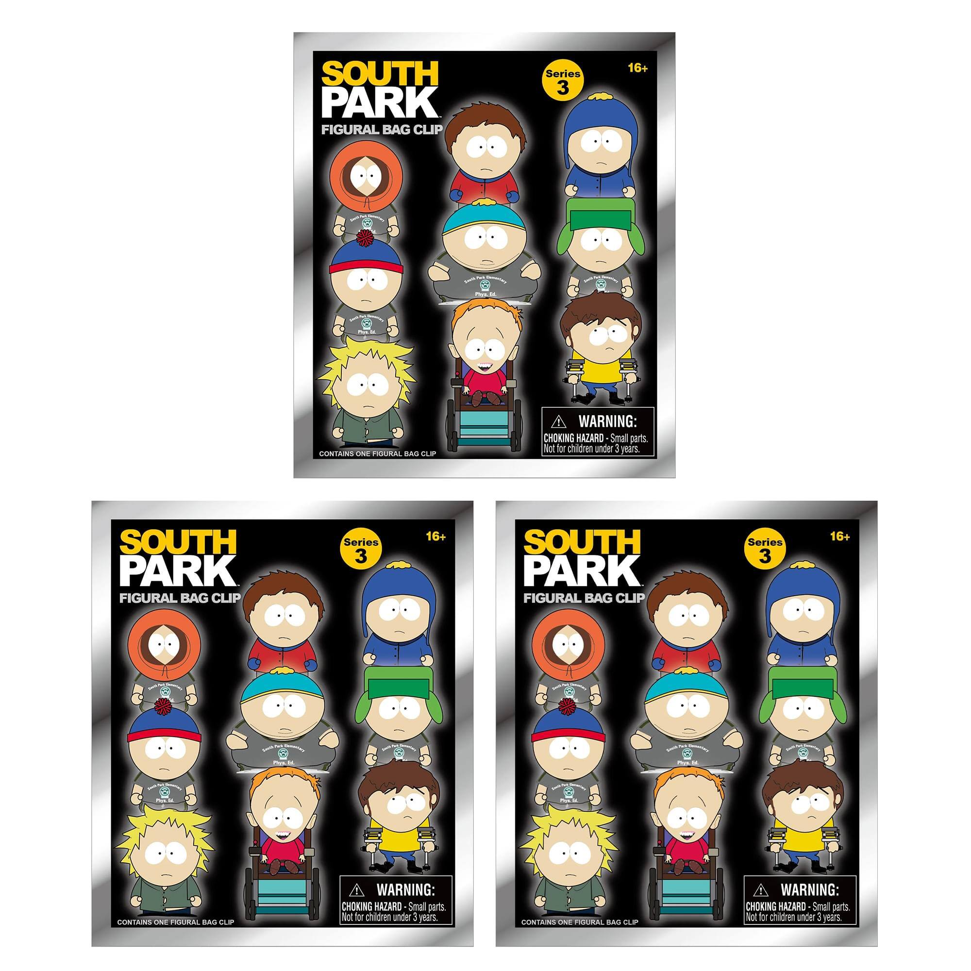 SOUTH PARK FIGURAL BAG CLIP  
Series 3  
16+  
CONTAINS ONE FIGURAL BAG CLIP  
WARNING: CHOKING HAZARD Small parts. Not for children under 3 years.