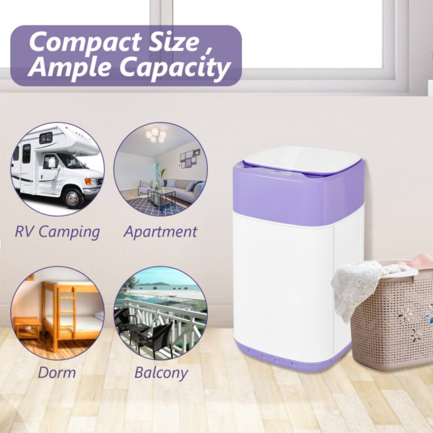 Compact Size, Ample Capacity

RV Camping  
Apartment  
Dorm  
Balcony