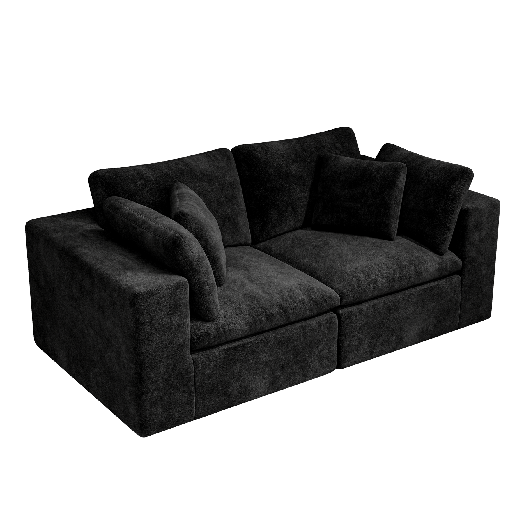 Alt View 2. Roomtec - 78.839.4 inch Modular sectional sofa seatUpholstered compressed couch for living roomBedroomApartmentNo assembly - Black.
