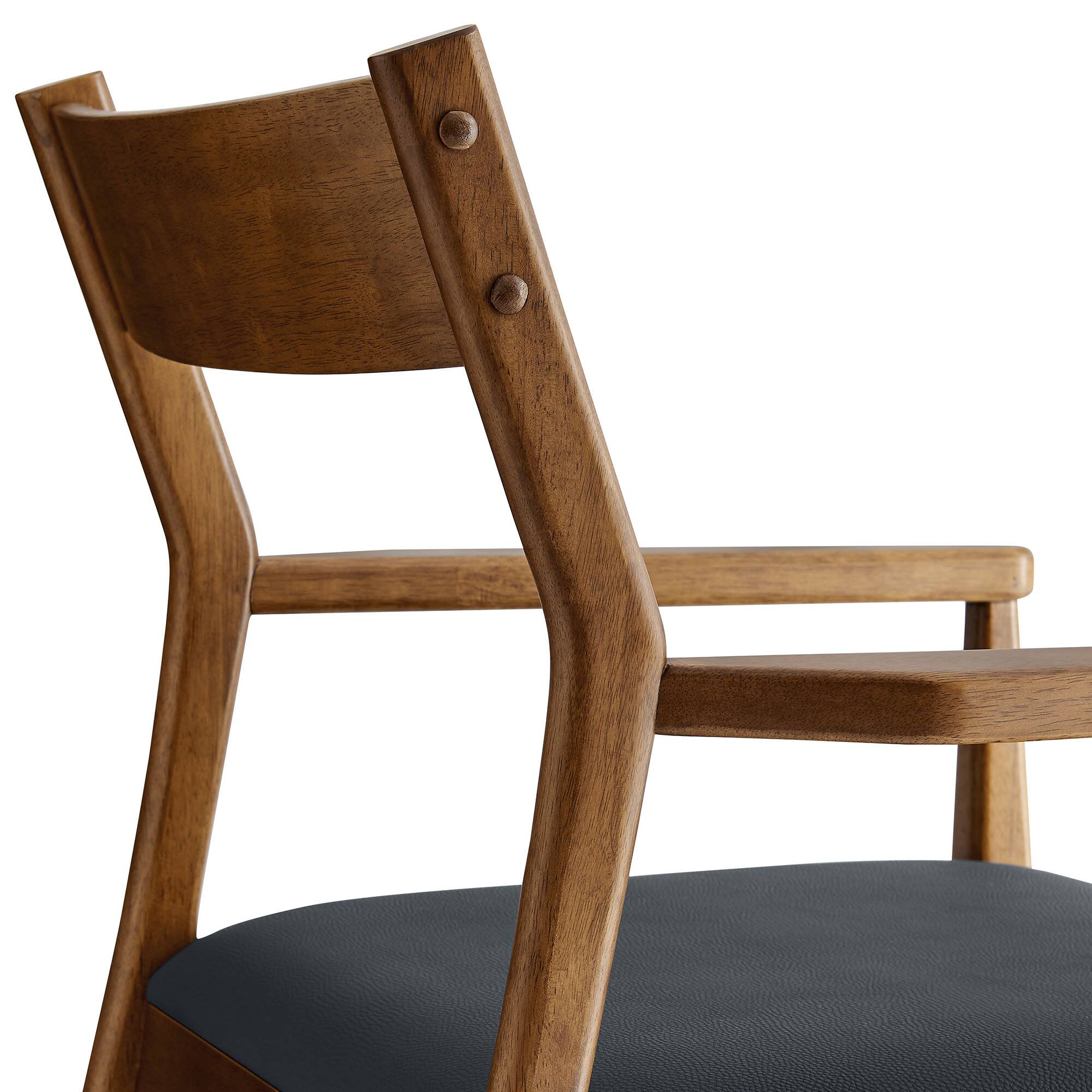 Alt View 6. Modway - Solara Dining Armchairs Set of 2 - Walnut Black.