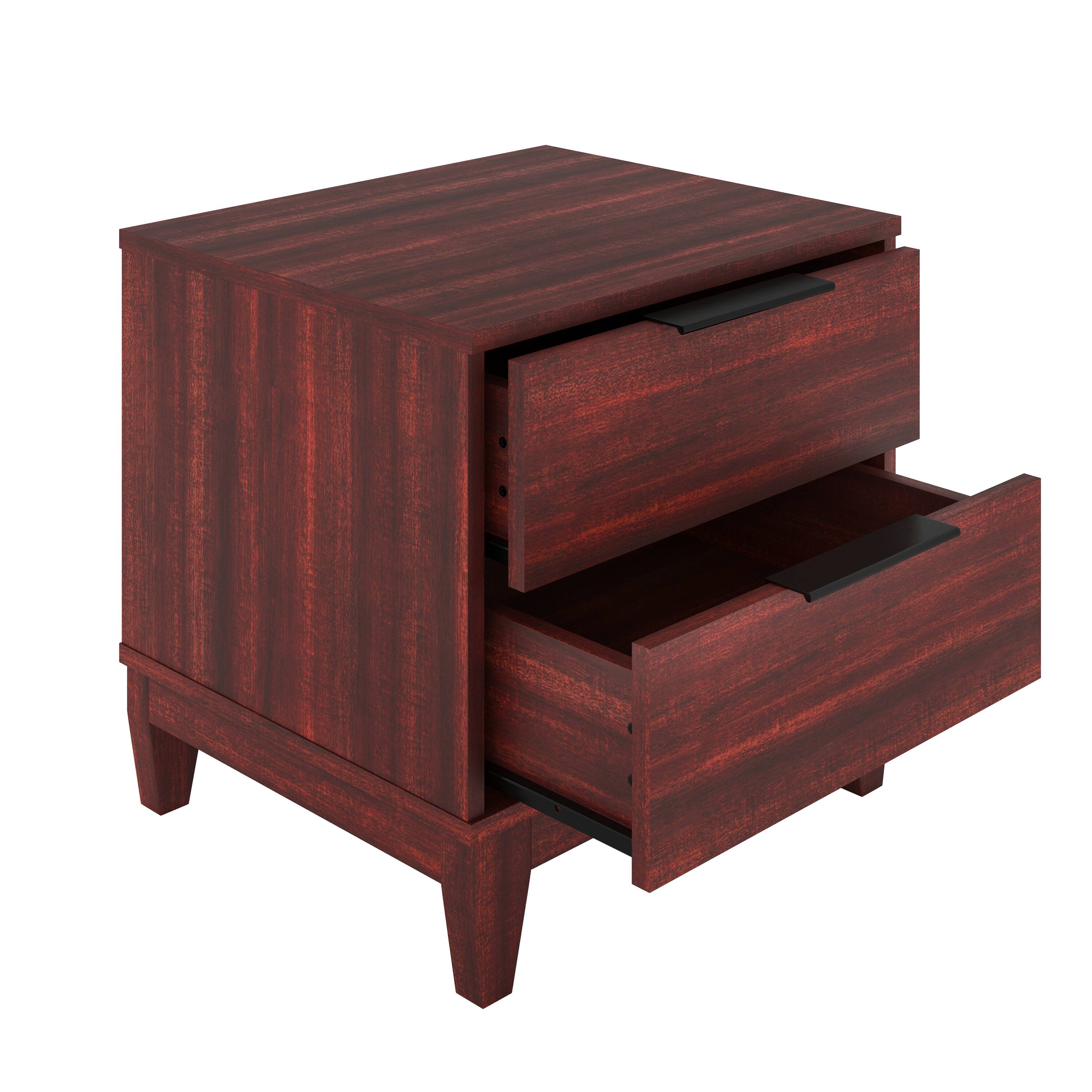 Alt View 4. Boyd Sleep - Boyd Sleep Mackay Two Drawer Low Profile Nightstand - Cherry.