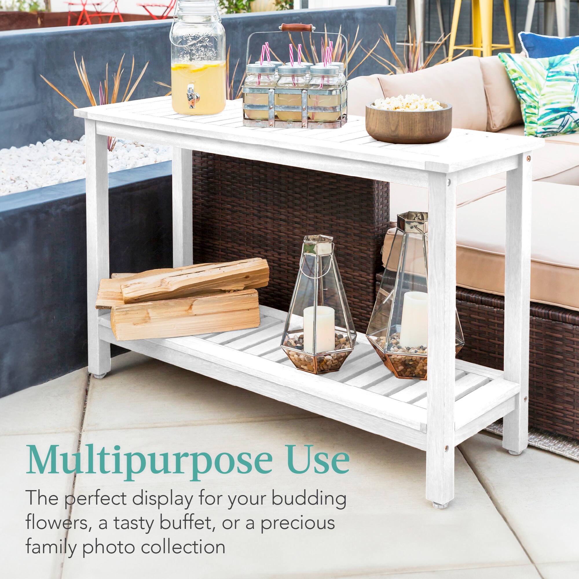 Multipurpose Use

The perfect display for your budding flowers, a tasty buffet, or a precious family photo collection