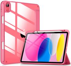 Front. DTTO - Case for iPad (A16) 11-inch 2025 and iPad 10th Generation 10.9 Inch 2022, Clear Back and TPU Shockproof Frame Cover - Crimson.