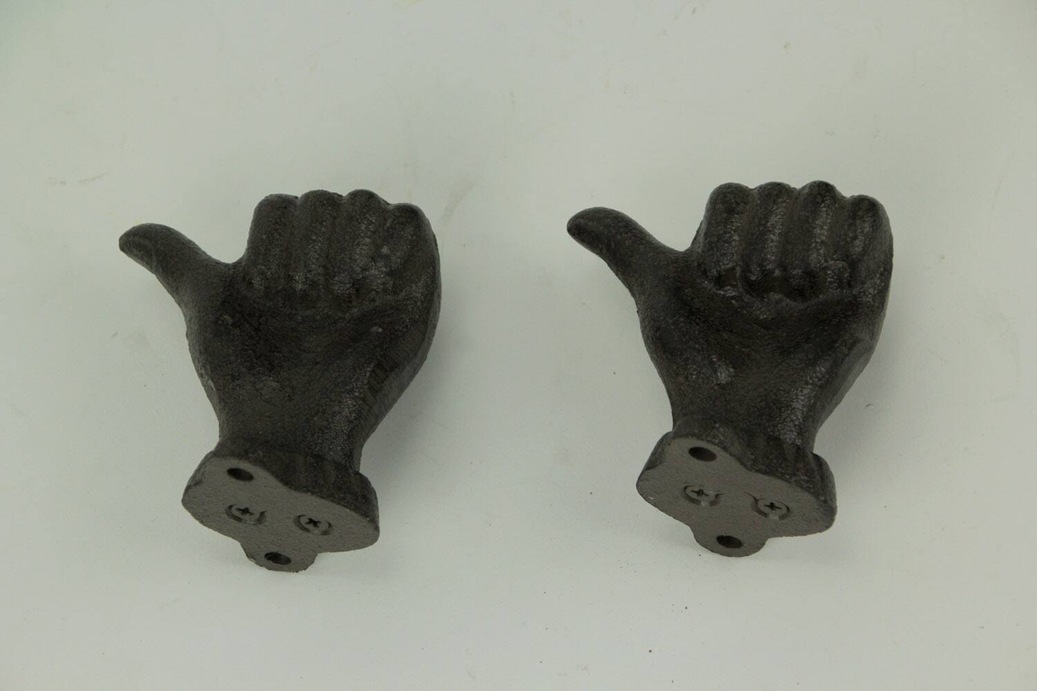 Alt View 1. Chesapeake Bay - Brown Cast Iron Thumbs Up Hand Decorative Wall Hooks Set of 2 - Brown.