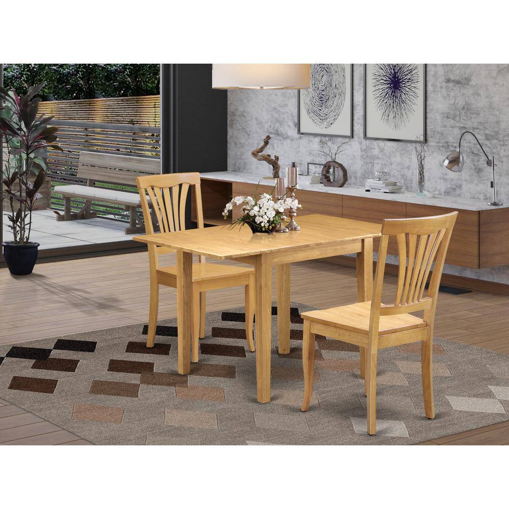 Angle. East West Furniture - Dining Room Set Oak - Brown.