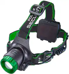 Police Security - Blackout-R Rechargeable Headlamp - Black/Green - Front_Zoom