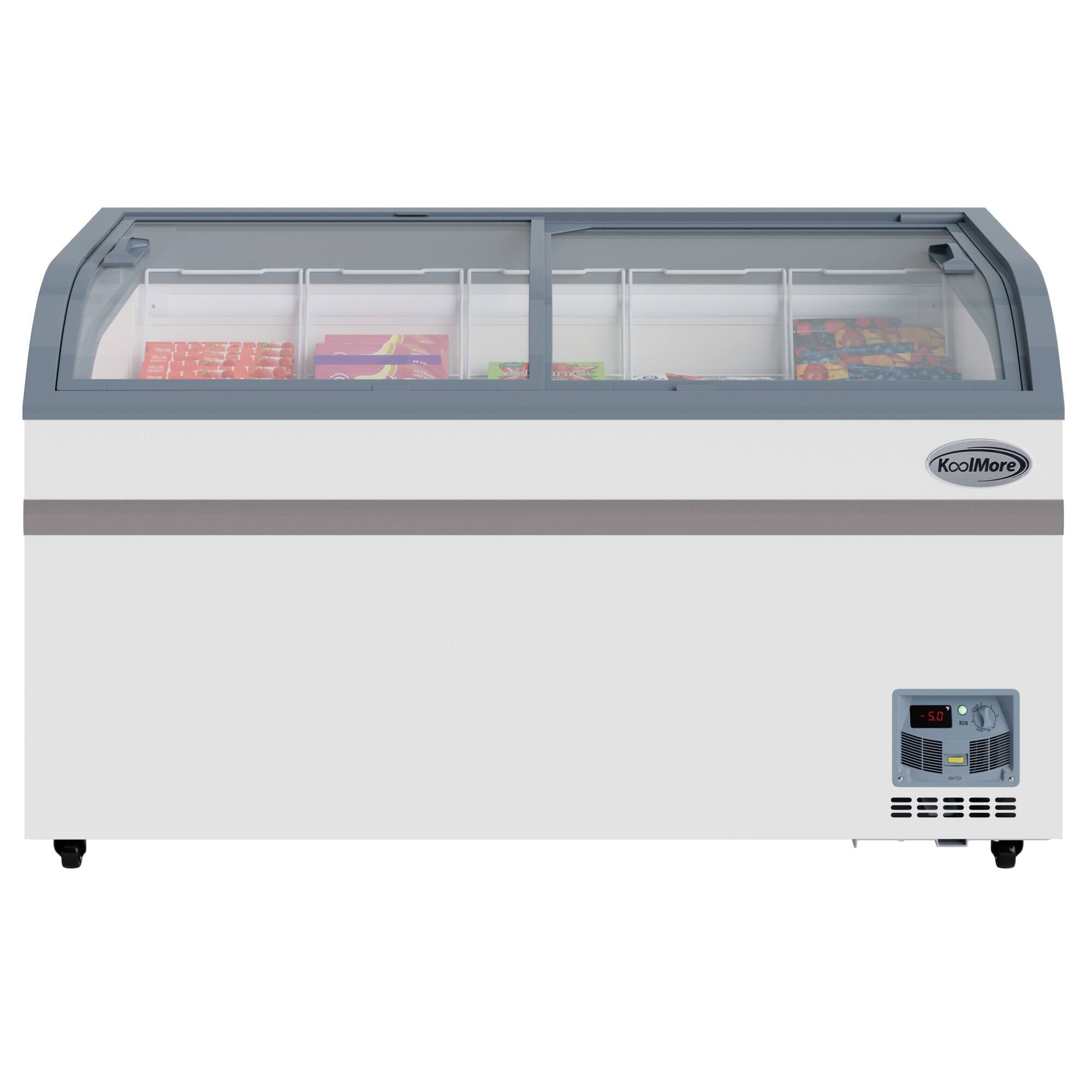 Front. Koolmore - 58 Inch Manual Defrost Island Chest Freezer 14 cu. ft. Capacity in White - White.