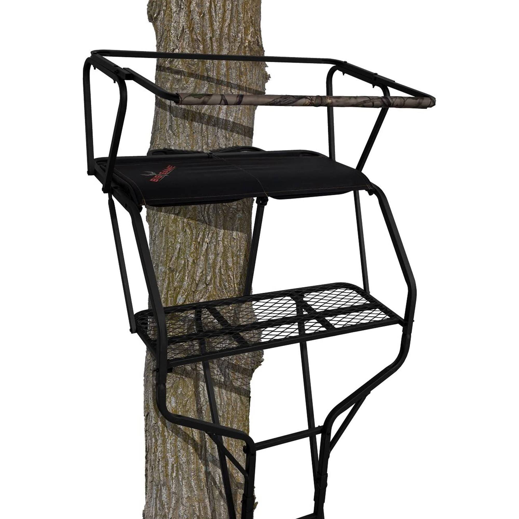 Alt View 5. Big Game Treestands - Big Game Guardian XLT 18 Foot 2 Person Deer Hunting Ladder Climbing Tree Stand - Camo/Black.