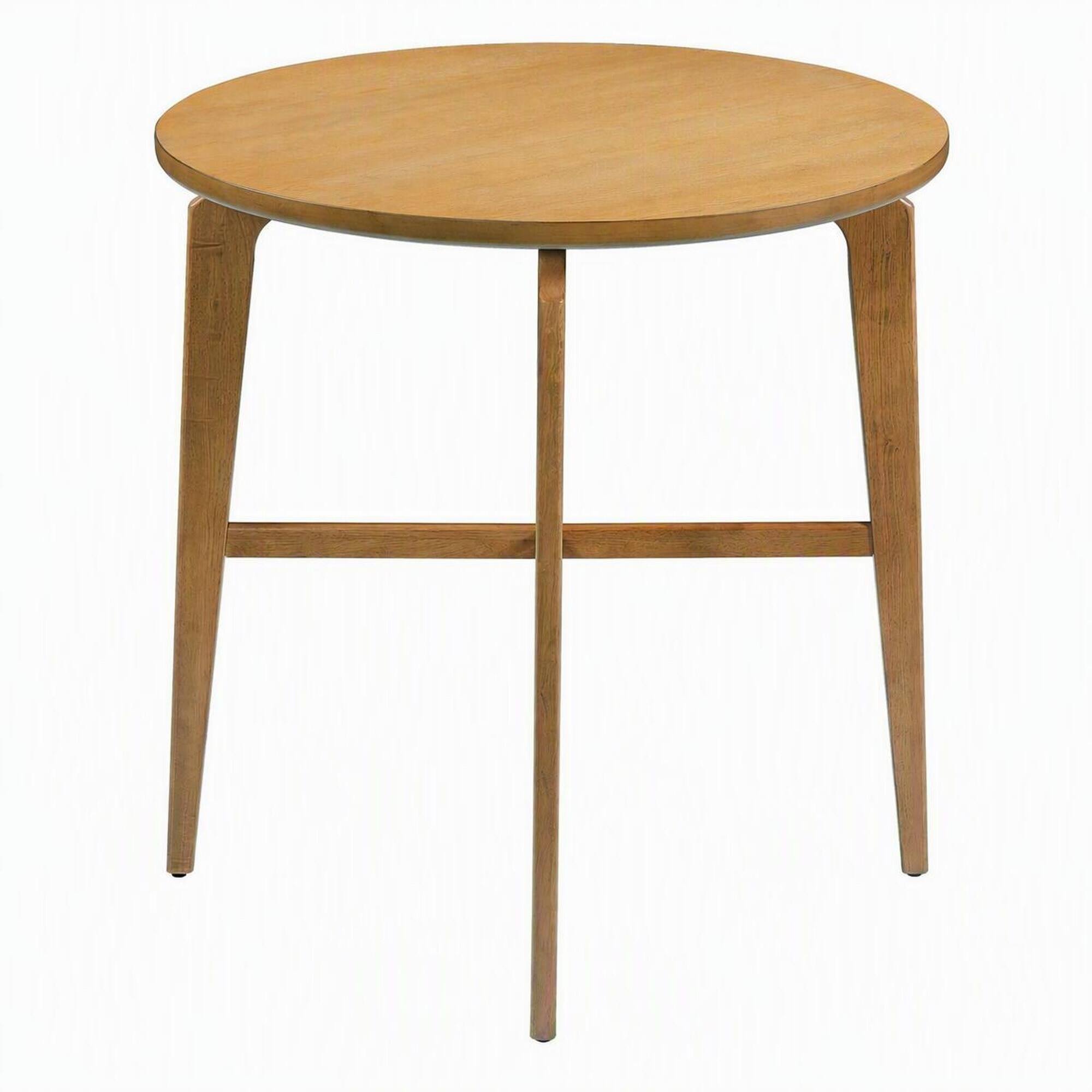 Front. RYHNUYNE - 36.22 Inch High Natural Round Wooden Bar Table, Counter Height Dining Table for Kitchen, Dining Room & Home Bar - Natural.