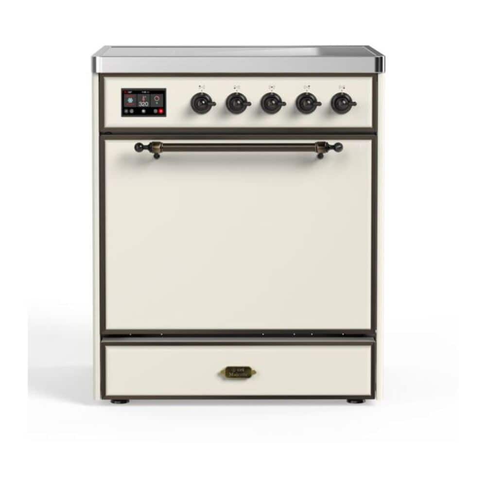 ILVE - Majestic II 30 inch Induction Range with 4 Elements ( Burnished Trim) - Antique White