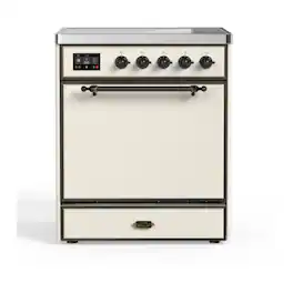 ILVE - Majestic II 30 inch Induction Range with 4 Elements ( Burnished Trim) - Antique White