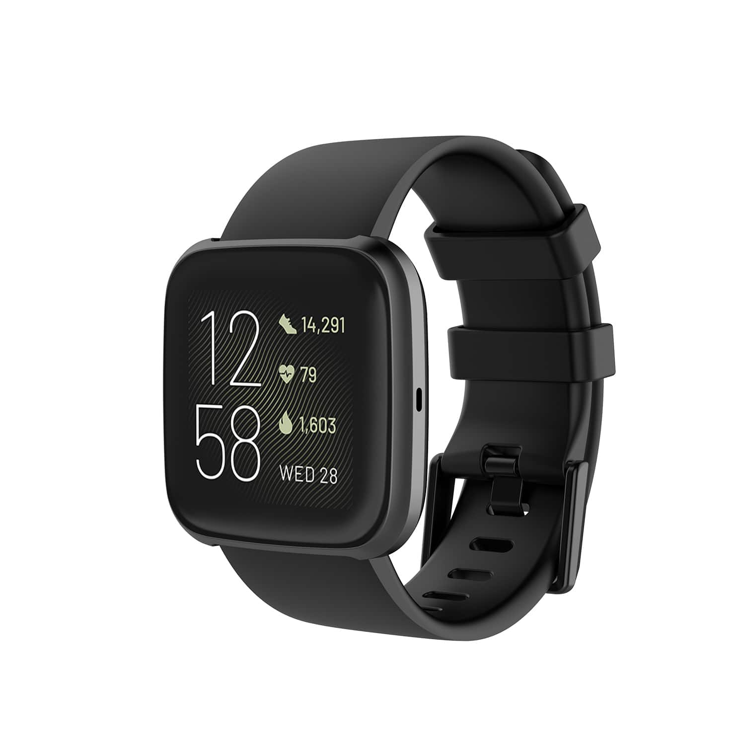 StrapsCo - Classic Active Band Silicone Rubber Watch Strap For Fitbit Versa & Versa 2 (Short-Medium) - Black price history on PriceWatchPro
