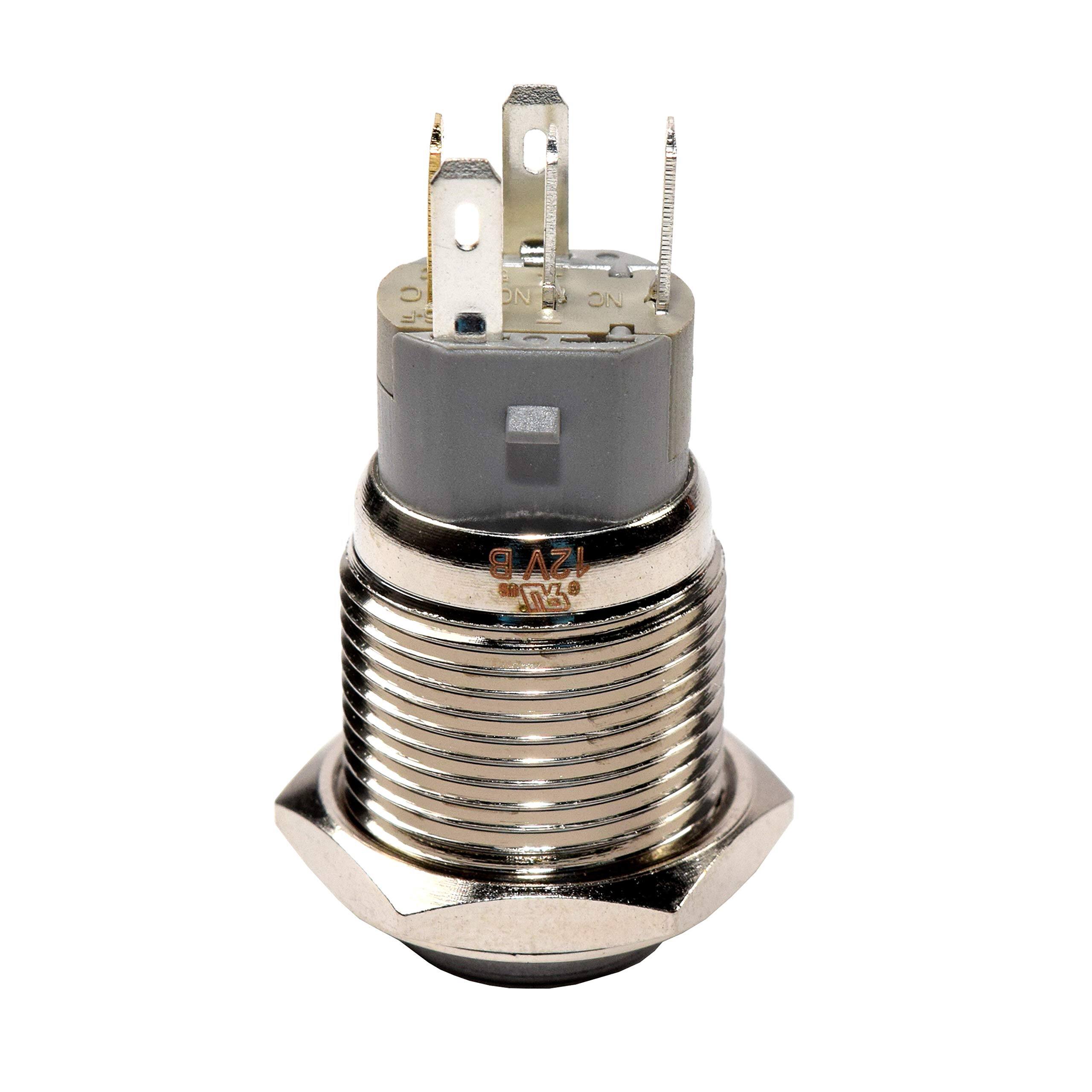 Left. HQRP - 12 V LED Lighted Momentary Metal Push Button Air Horn Switch with Wire Connector - blue.