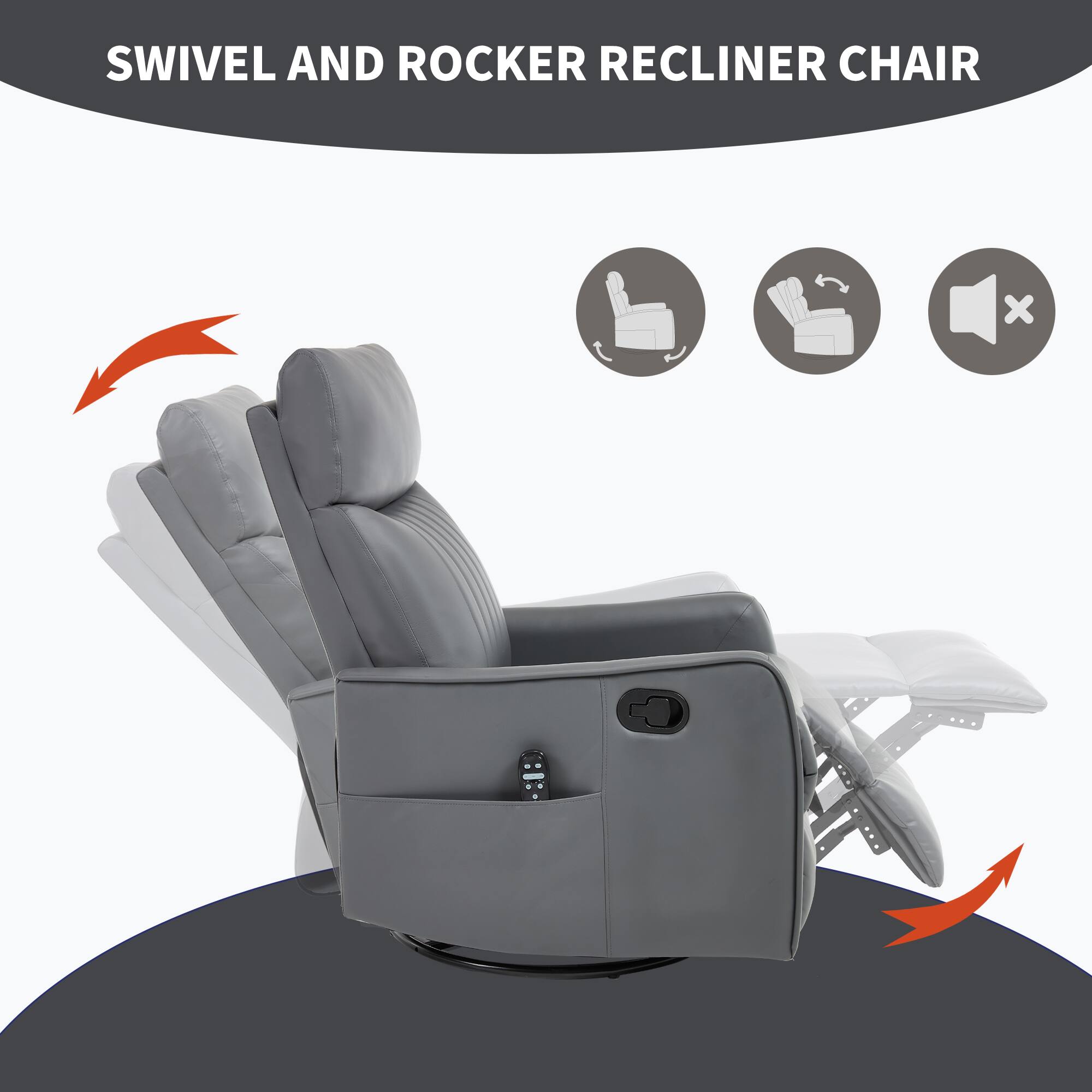 SWIVEL AND ROCKER RECLINER CHAIR