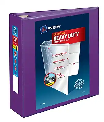 AVERY Clear Cover HEAVY DUTY FOR EXTENDED USE
CAP FREE DESIGN
WIDER PANELS
4 POCKETS
ONE TOUCH
MOVEY FREE HASSLE