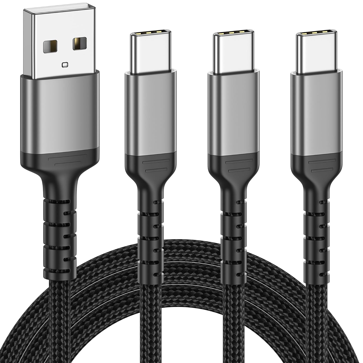 Core Tech - USB-A to USB-C Charging Cables – 3-Pack (3 ft) – Fast Charging 3A – Nylon Braided – Black price history on PriceWatchPro