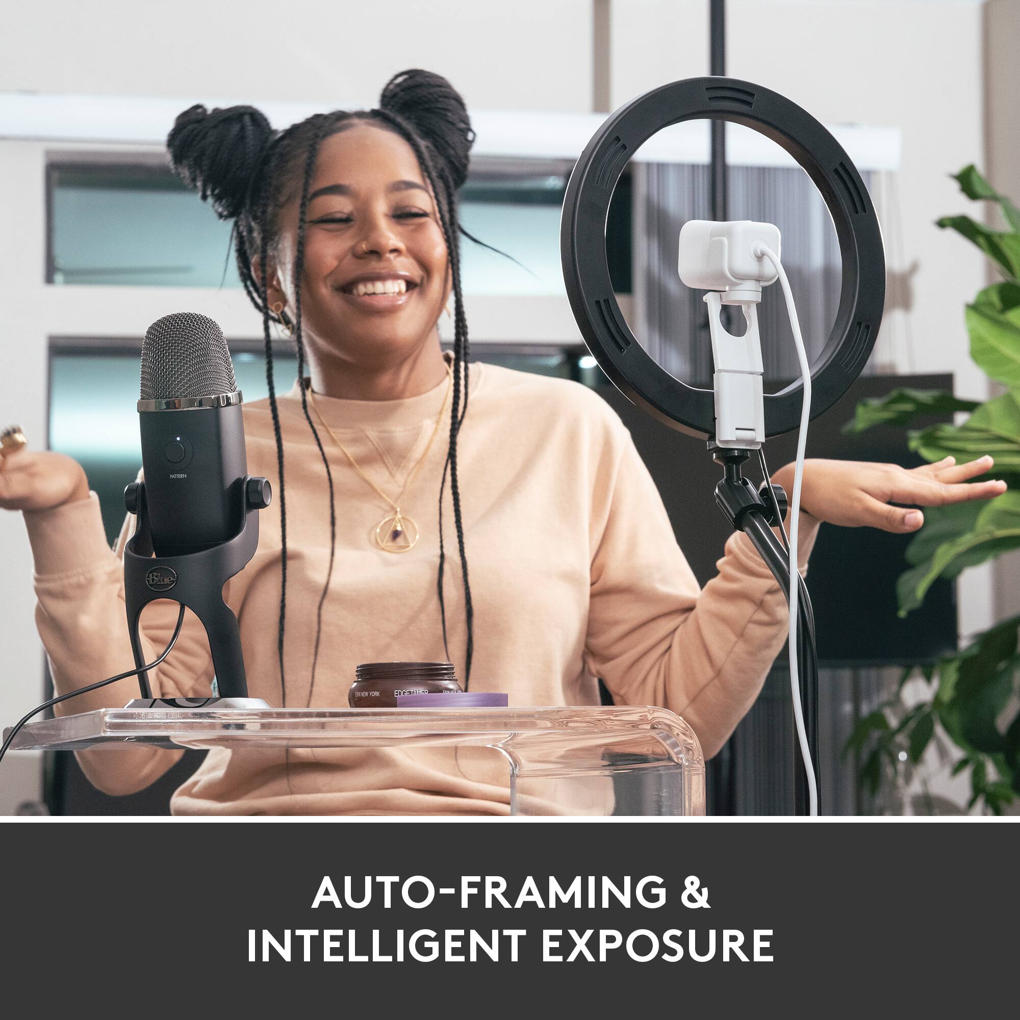 Auto-framing and intelligent exposure.