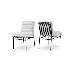 Meridian Furniture - Burke Cream Boucle Fabric Dining Chair, Set of 2 - Beige