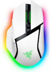 Front. Razer - Basilisk V3 Pro 35K Optical Gaming Mouse with HyperScroll Tilt Wheel - White.