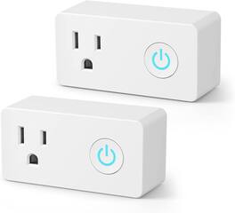 BN-LINK - WiFi Heavy Duty Smart Plug Outlet, No Hub, Timer Function, Alexa & Google Compatible, 2.4 GHz, 2 Pack - White