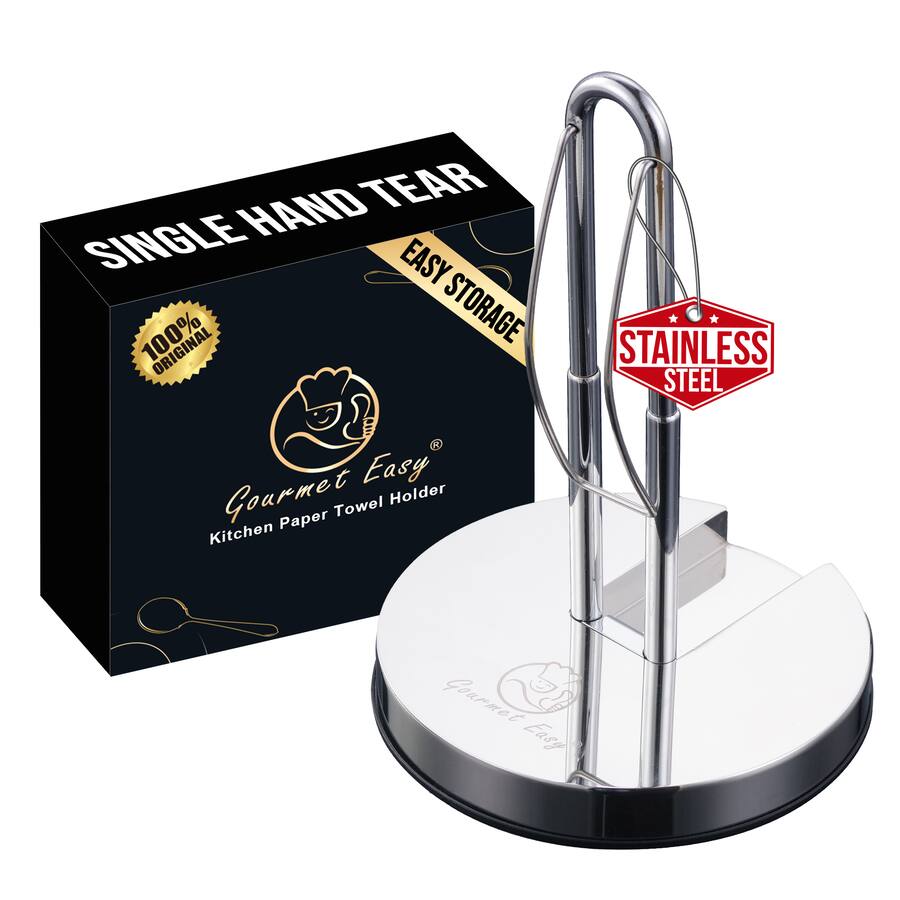 Gourmet Easy Paper Towel Holder Stainless Steel One Hand Tear ...