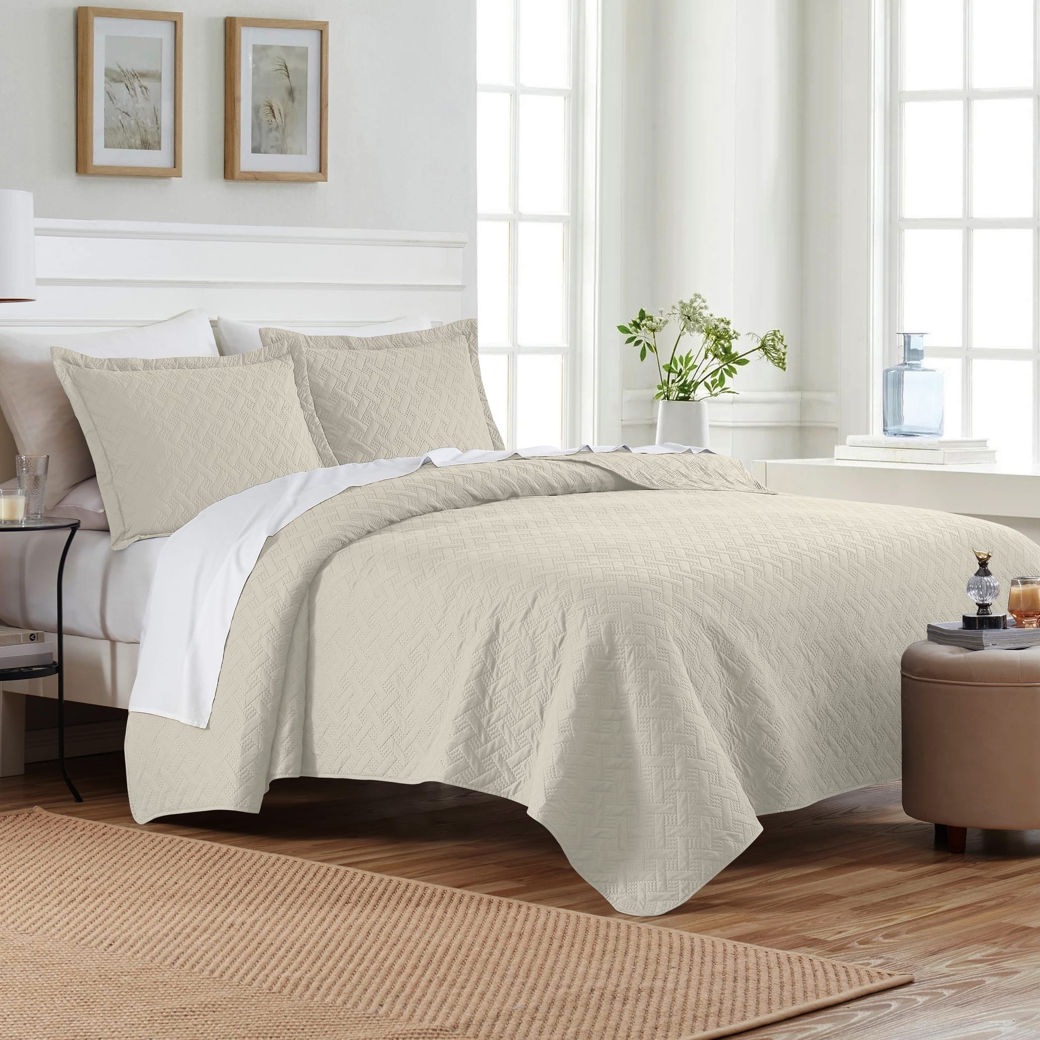 Dan River - 2 Piece Basket Pinsonic 1 quilt 1 sham - Oatmeal price history on PriceWatchPro
